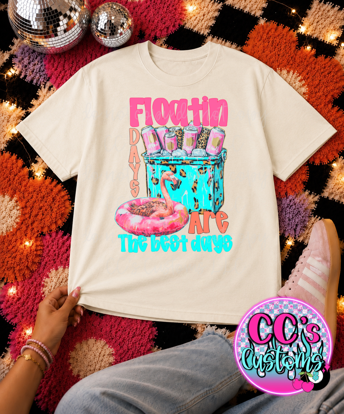 Floatin’ days are the best days off white tee