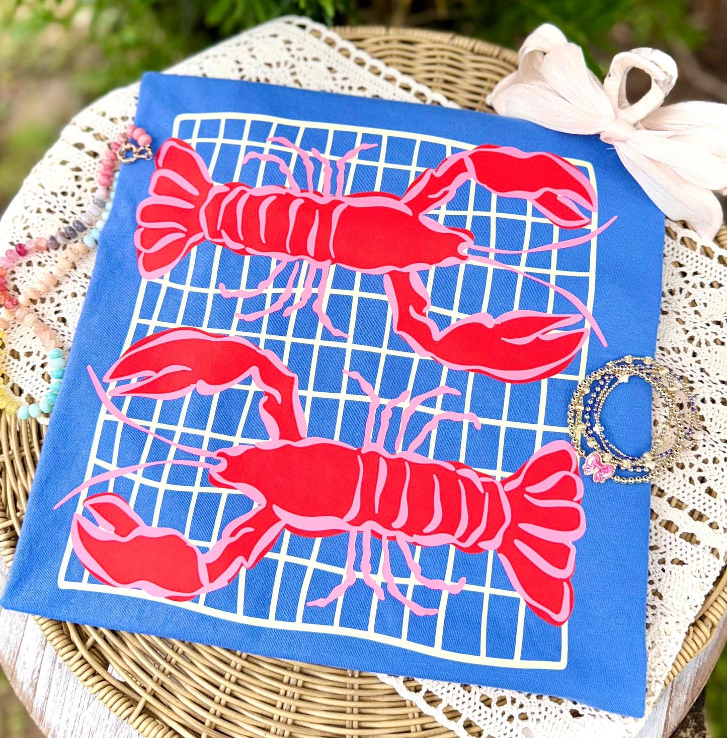 Lobsters on Flo blue CC tee