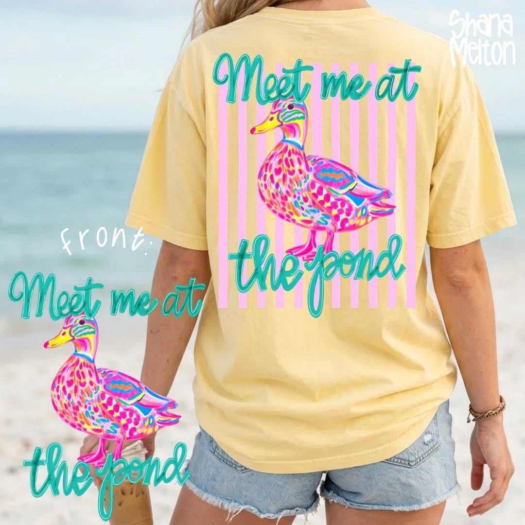 Meet me at the pond on CC tee