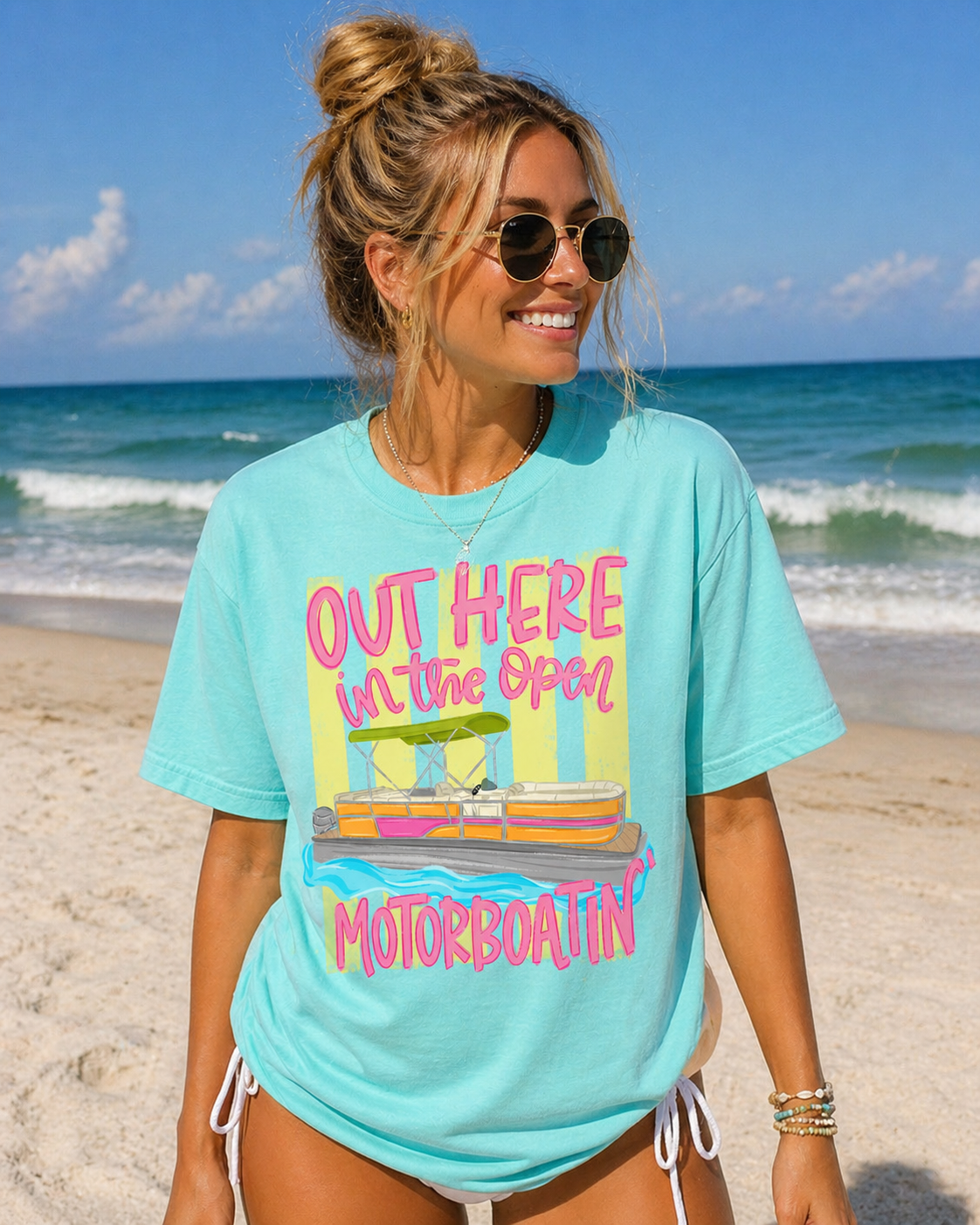 Motorboatin’ pink font lagoon CC