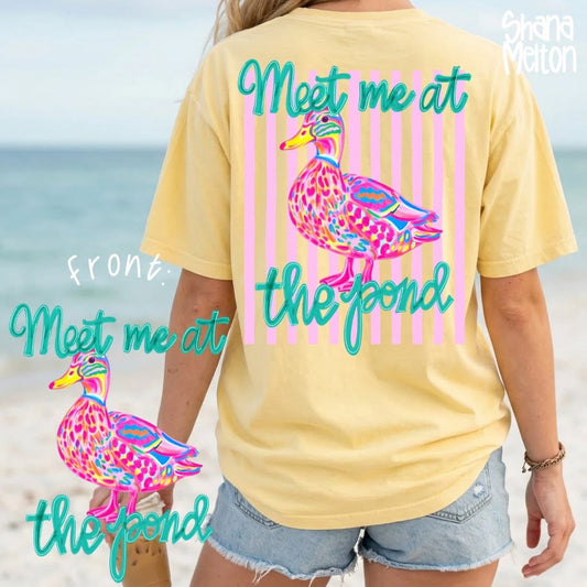 Meet me at the pond on CC tee