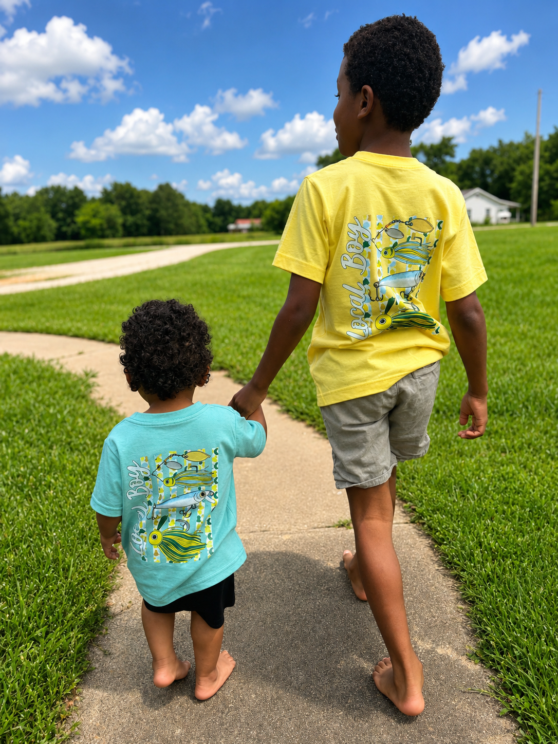 Local boy fishing tee