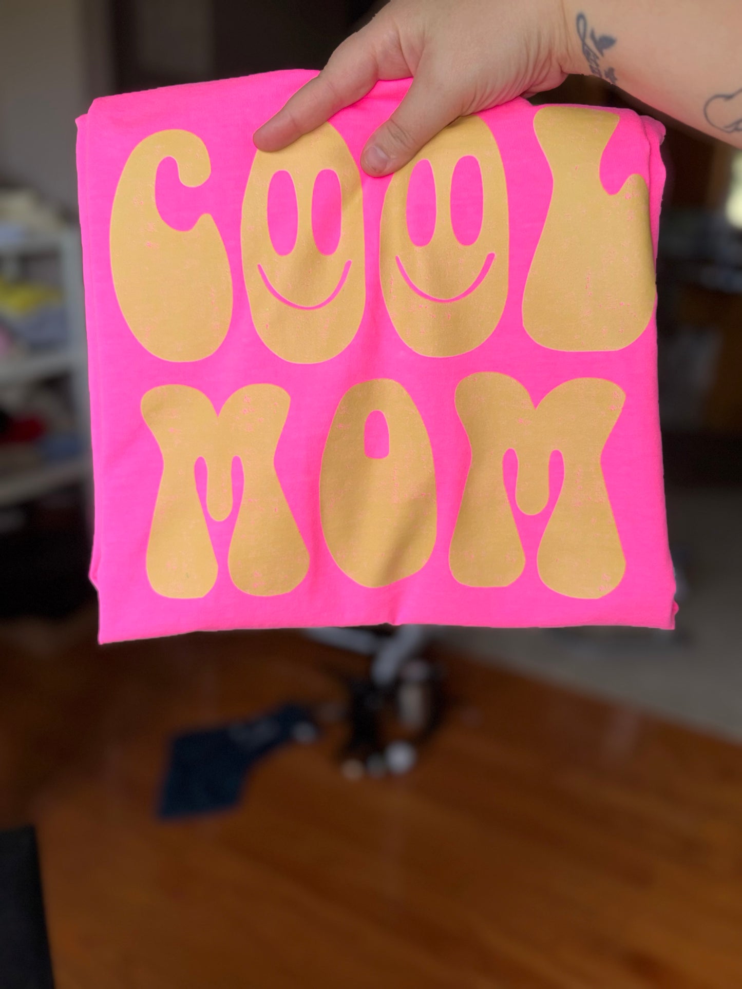 Cool mom- neon pink comfort colors tee